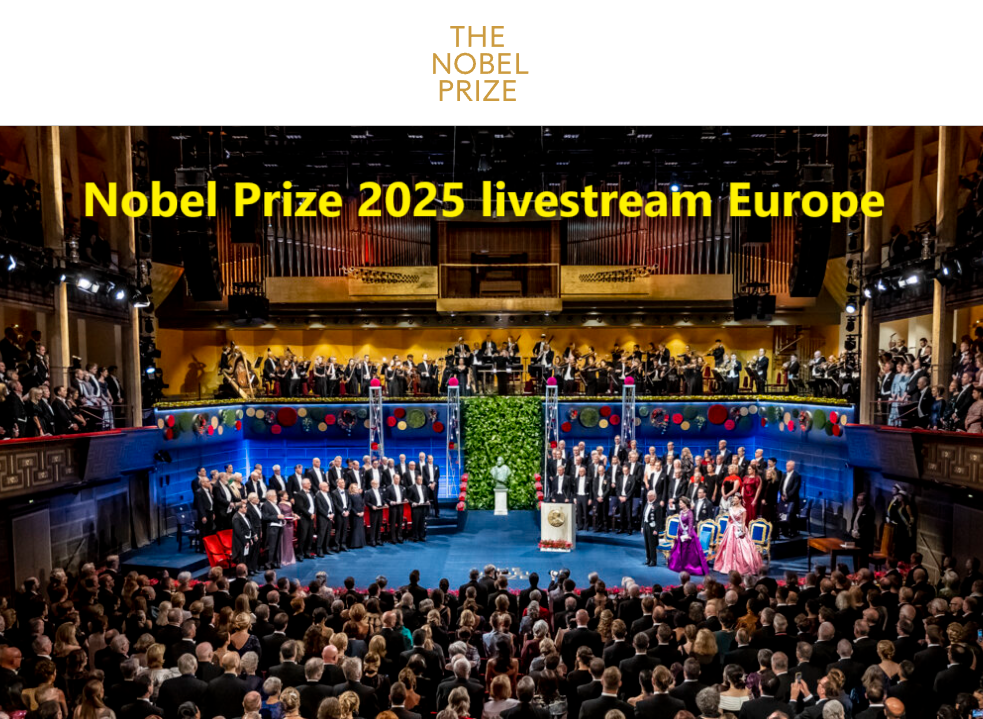 Nobel Prize 2025 livestream Europe